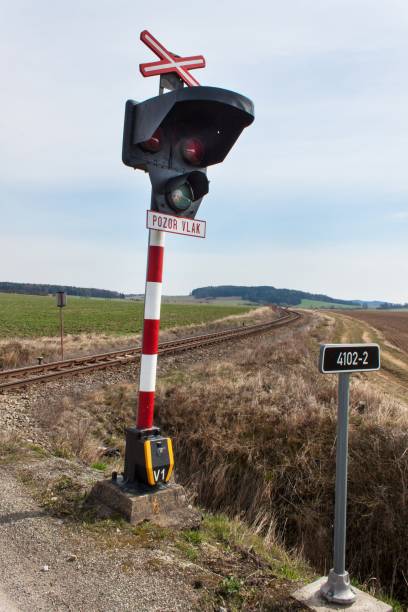 istock Railway crossing in the Czech Republic. 663442944