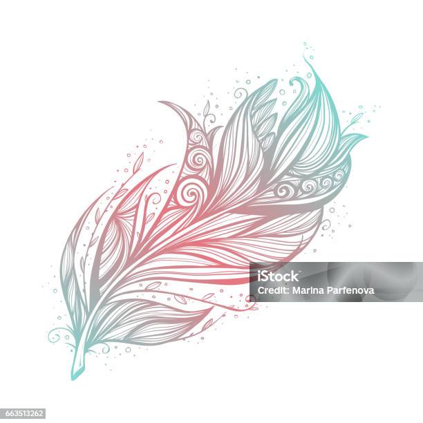 Native American Indian Talisman Vector Tribal Feathers Stock Illustration - Download Image Now