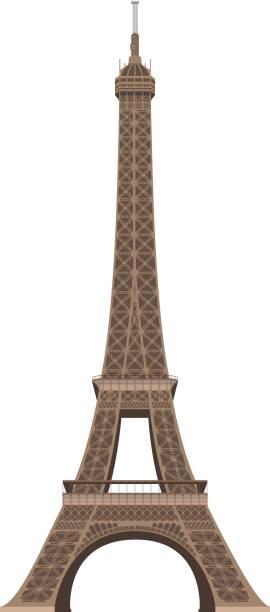 eiffelturm, paris, frankreich. isoliert auf weißem hintergrund-vektor-illustration. - eifelturm stock-grafiken, -clipart, -cartoons und -symbole