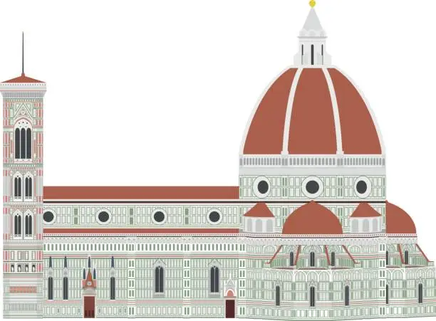 Vector illustration of Santa Maria dei Fiore, Florence, Italy Vector illustration.
