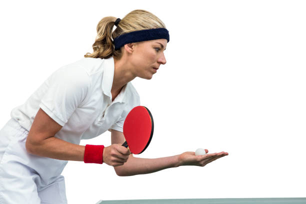 istock Female athlete playing table tennis 663533456