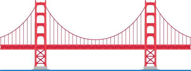 golden gate bridge, san francisco, usa vector ilustracji. - golden gate bridge stock illustrations