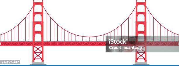 Golden Gate Bridge San Francisco Usa Vector Illustration Stock Illustration - Download Image Now