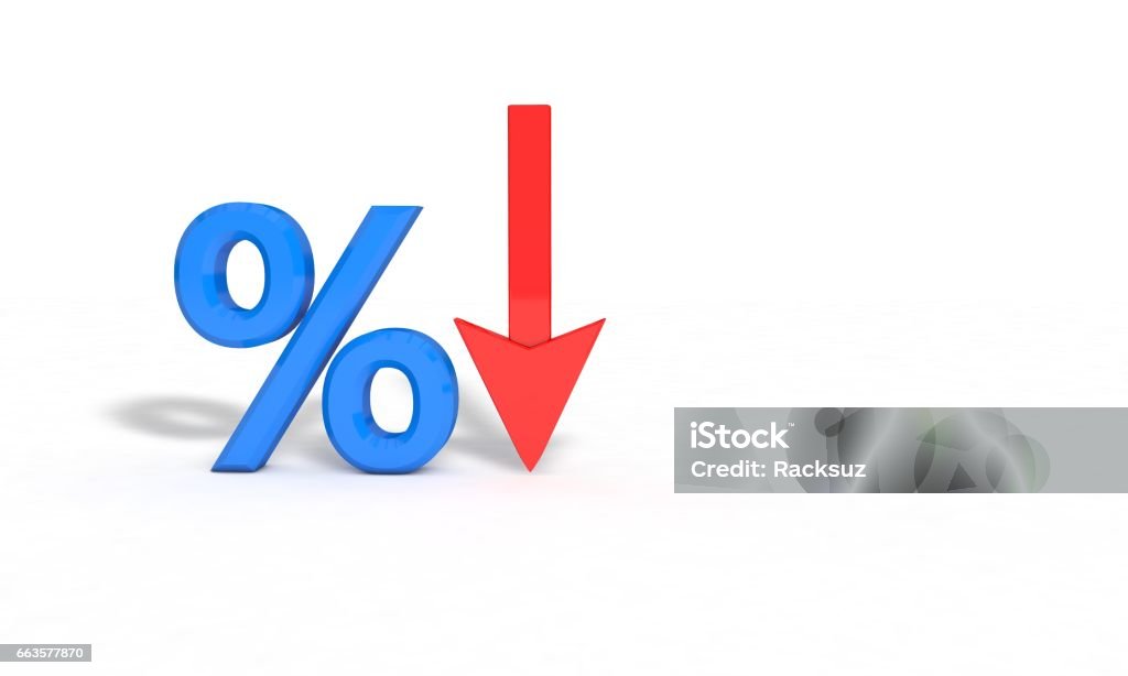 Percent Decrease Symbol 3d Render Stock Photo - Download Image Now ...
