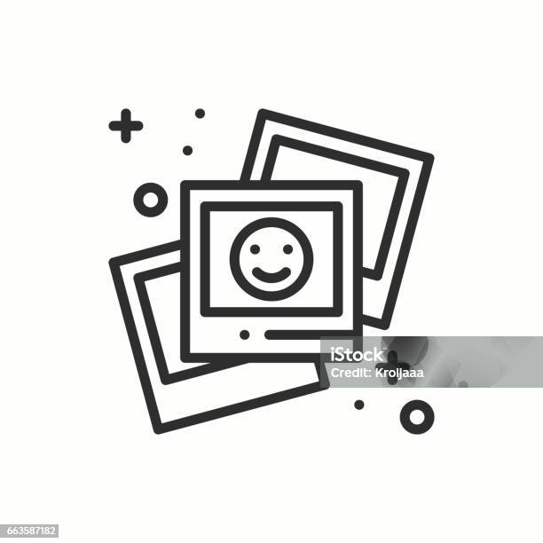 Ilustración de Icono De Contorno De Línea De La Fotografía Foto Foto Fotografía Muestra De Instantáneas Diseño Lineal Simple Vector Ilustración Símbolos De Planos Elemento Delgado y más Vectores Libres de Derechos de Ícono