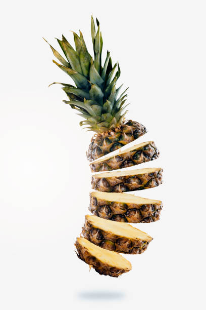 istock Flying slices of Pineapple 663606684