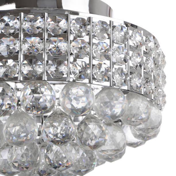 istock Crystal glass chandelier isolated 663606834