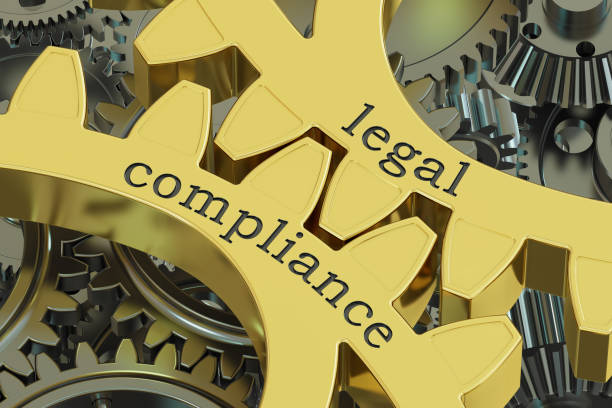 istock legal compliance concept on the gearwheels, 3D rendering 663607614