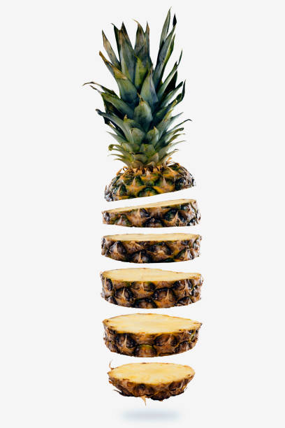 istock Flying slices of Pineapple 663607712