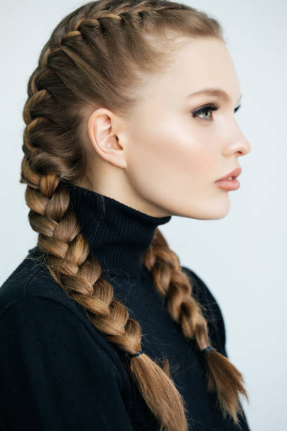 Beautiful woman Beautiful woman braided hair stock pictures, royalty-free photos & images