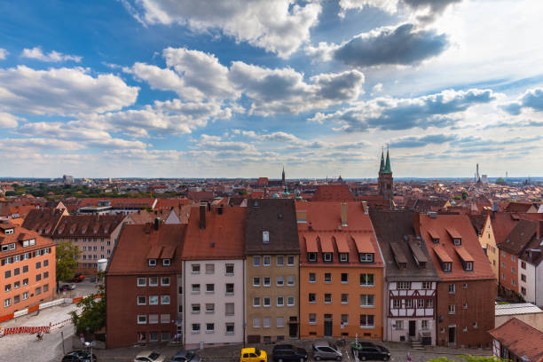 istock Aerial  view of Nuremberg cityscape 663633876