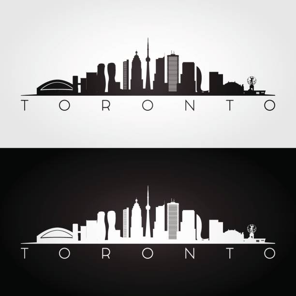 Toronto skyline and landmarks silhouette, black and white design, vector illustration. Toronto skyline and landmarks silhouette, black and white design, vector illustration. toronto stock illustrations