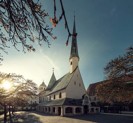 Altoetting, Germany,  bavaria, view to Chapel of Grace  at Chapel square (german: Kapellplatz)