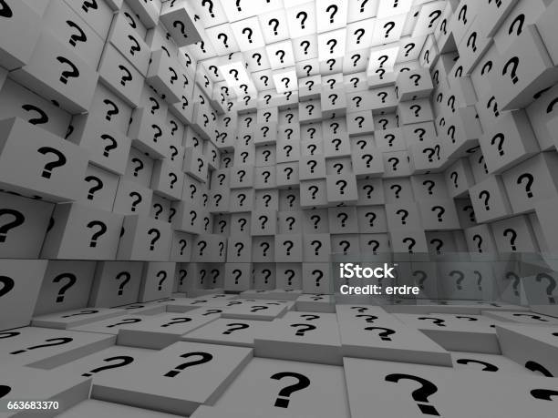 3d Question Mark Cubes Stock Photo - Download Image Now - Uncertainty, Question Mark, Futuristic
