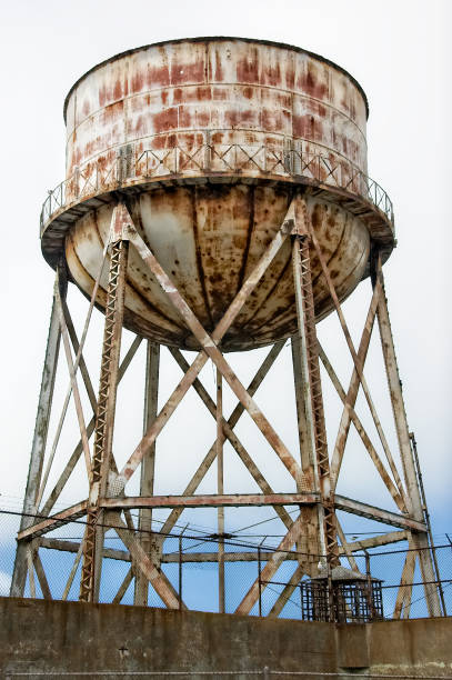 istock Rusted abandoned water tower on Alcatraz Island 663718052