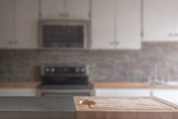 istock Kitchen Island counter wooden Butcher Block 663752862