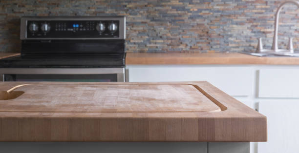 istock Kitchen Island counter wooden Butcher Block 663753340