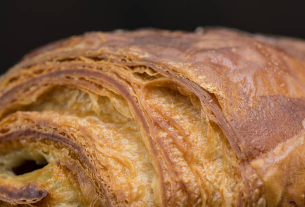 istock Texture of Freshly Made Chocolate Croissant 663784622