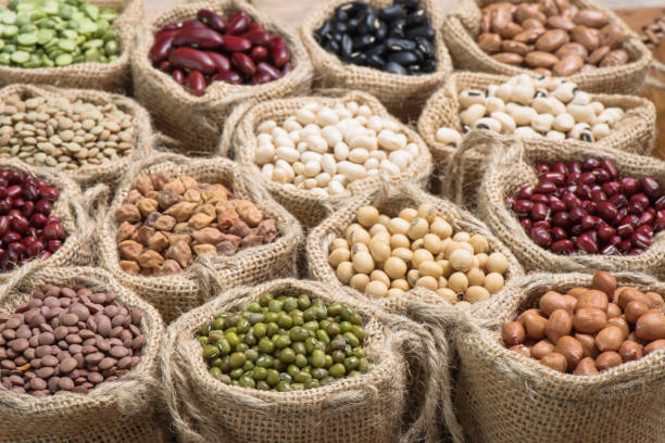 istock Various dry legumes in a sack cloth 663794156