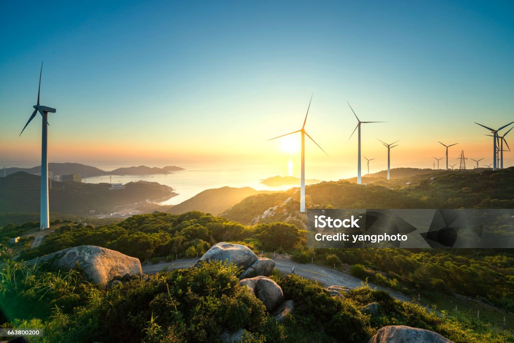 Windkraft - Lizenzfrei Nachhaltige Entwicklung Stock-Foto