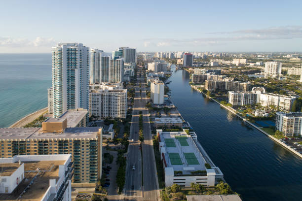 istock Aerial image of Hollywood Beach FL 663806432