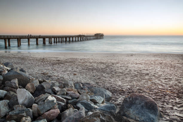 A pier jutting out into the ocean