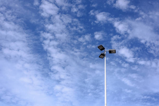 istock Street light on blue sky background, Australia 663820316