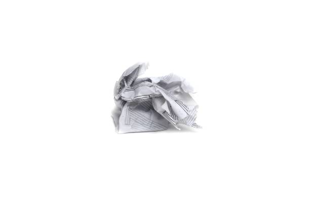 istock paper white wet water wrinkled crumpled on white background 663820360