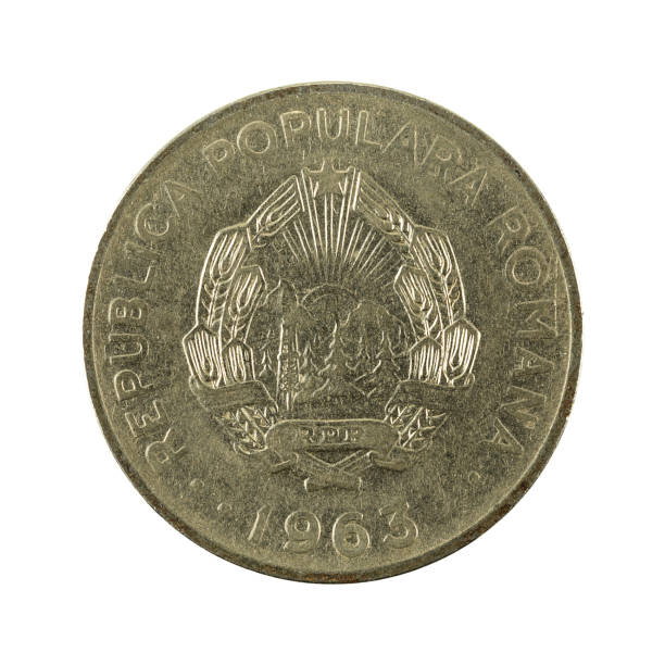 istock 1 romanian leu coin (1963) reverse isolated on white background 663823752