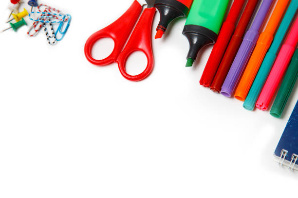 istock School supplies on white background 663824322