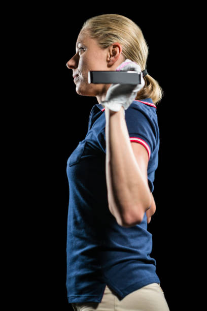 istock Golf player holding a golf club 663828534