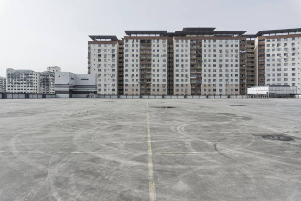 istock Big parking area in Rooftop 663834176