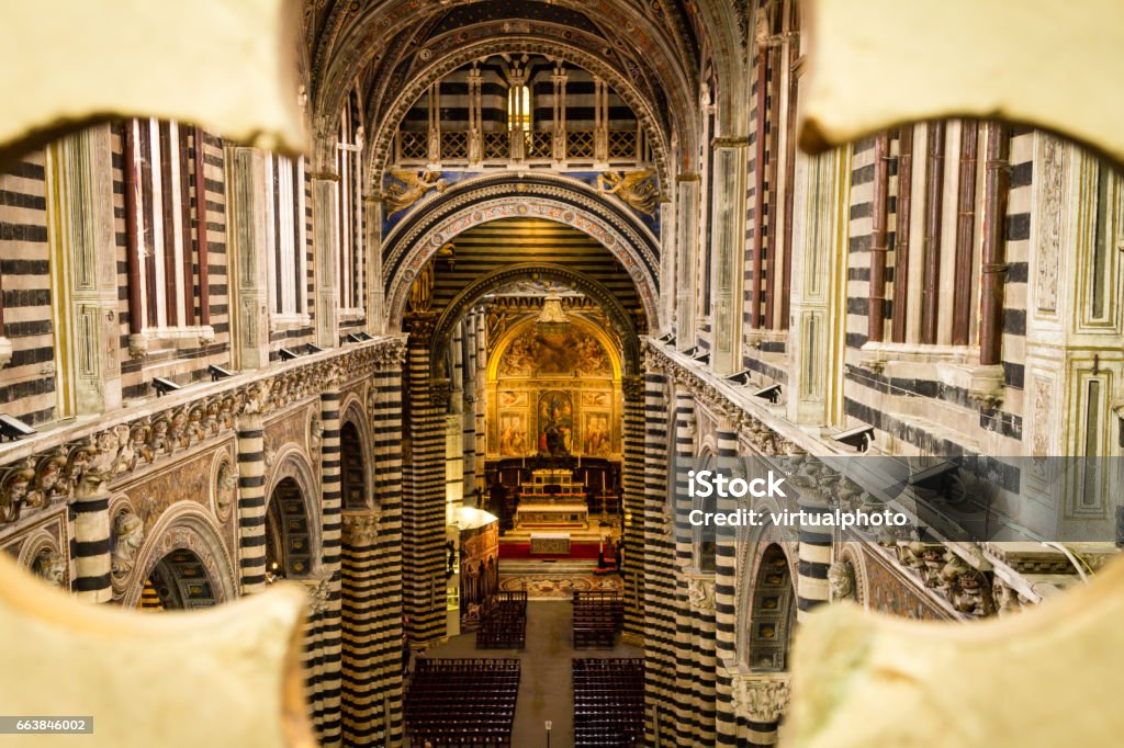 Interior of the Siena Cathedral Interior of the metropolitan Cathedral of Saint Mary of the Assumption (Siena, Italy) Horizontal Stock Photo