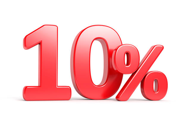 zehn prozent rabatt-konzept - number 10 percentage sign promotion sale stock-grafiken, -clipart, -cartoons und -symbole
