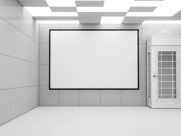 istock Poster mockup in modern interior with lamps. 3D rendering 663849378