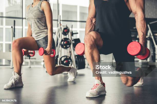 At The Gym Stock Photo - Download Image Now - Exercising, Gym, Healthy Lifestyle