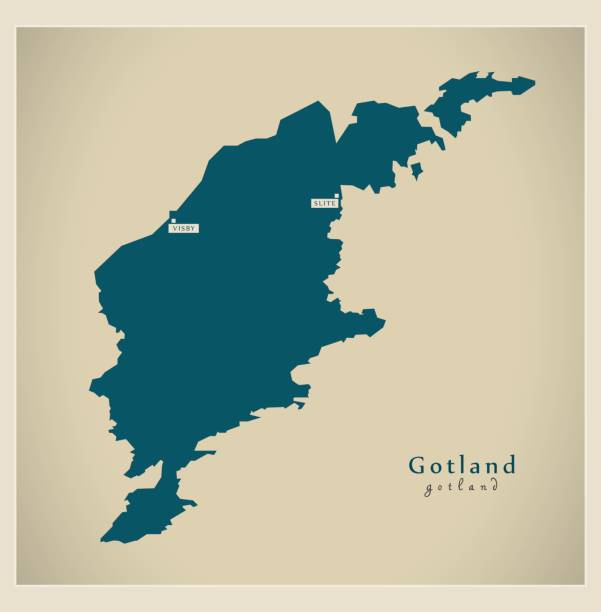 Modern Map - Gotland SE Modern Map - Gotland SE gotland stock illustrations