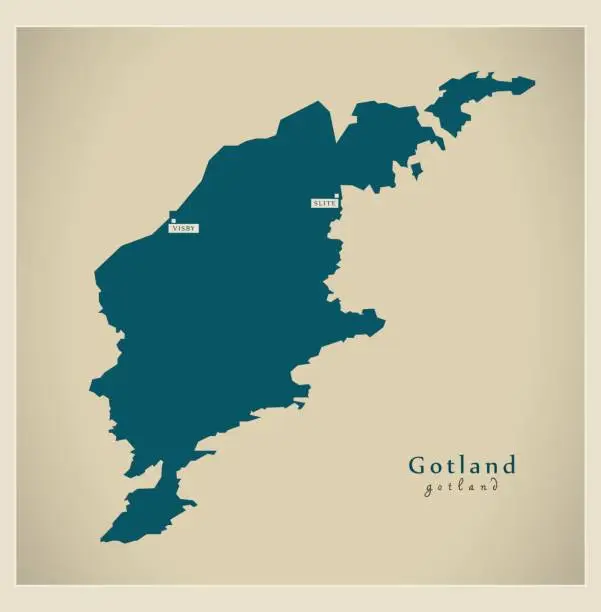 Vector illustration of Modern Map - Gotland SE