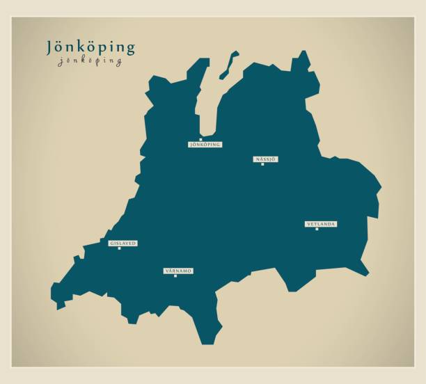 Modern Map - Jönköping SE Modern Map - Jönköping SE jonkoping stock illustrations