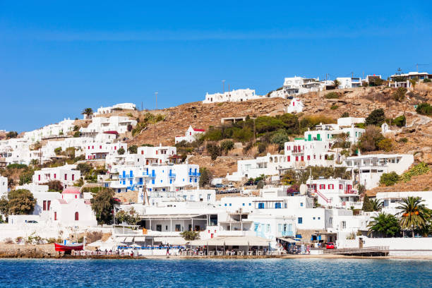 istock Mykonos city harbour, Greece 663873840