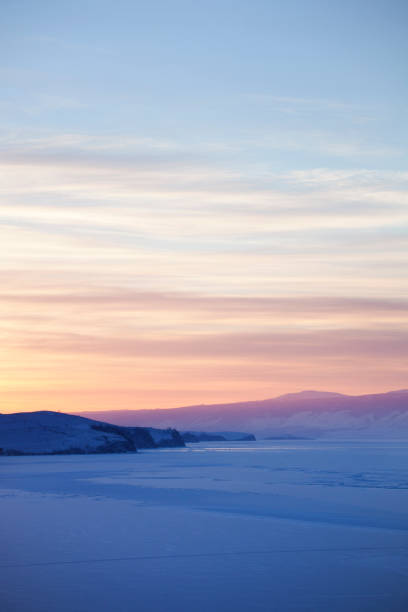 istock Lake Baikal, winter. Sunset landscape. 663888212