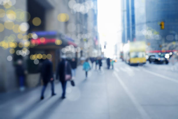 istock Blurred Motion people on busy street 663895384
