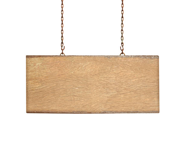 istock wooden sign on the chains 663897828