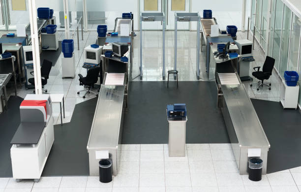 istock Airport security check in passenger terminal. 663898530