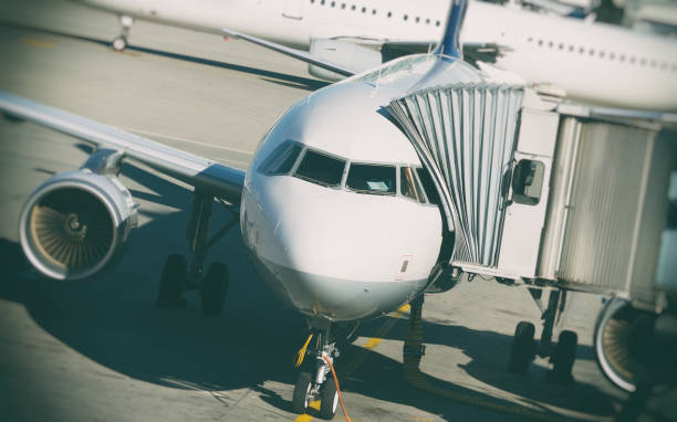 istock Passenger plane in the airport. Boarding. 663898560