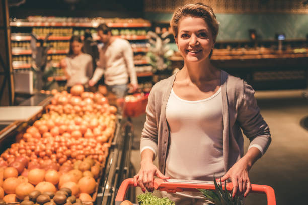 istock Woman at the supermarket 663901192