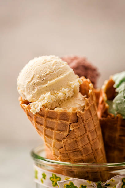 istock Vanilla, Chocolate and Pistachio Ice Cream 663909954