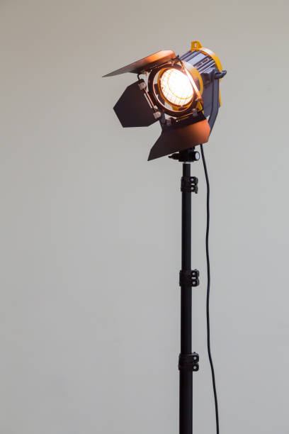 istock Spotlight with halogen bulb. Lighting equipment for Studio photography or videography 663909994