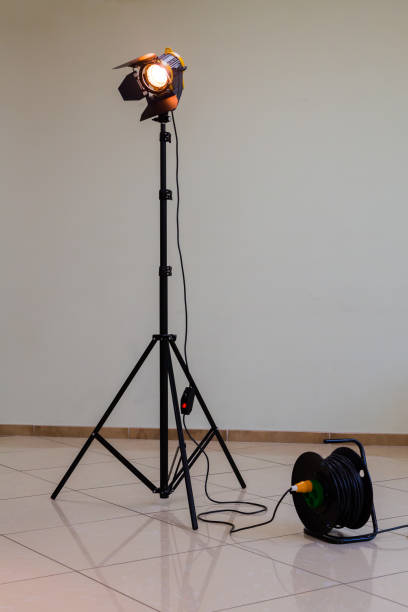 istock Spotlight with halogen bulb. Lighting equipment for Studio photography or videography 663910002