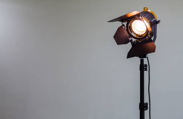 istock Spotlight with halogen bulb. Lighting equipment for Studio photography or videography 663910004